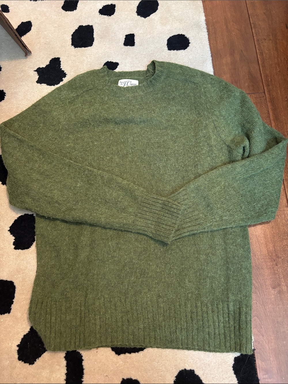 J. Crew Wool Olive Green Crewneck Sweater